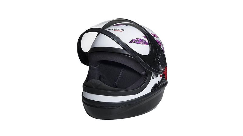 Capacete Moto Speed Fly Branco e Rosa Tamanho 56
