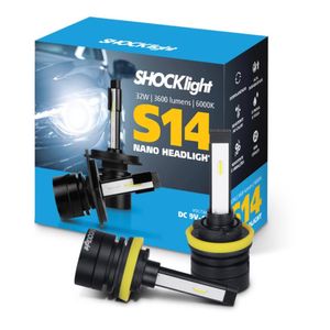 KIT LAMPADA FAROL LED CARRO SHOCKLIGHT S14 H11 H8 H9 H16 12V