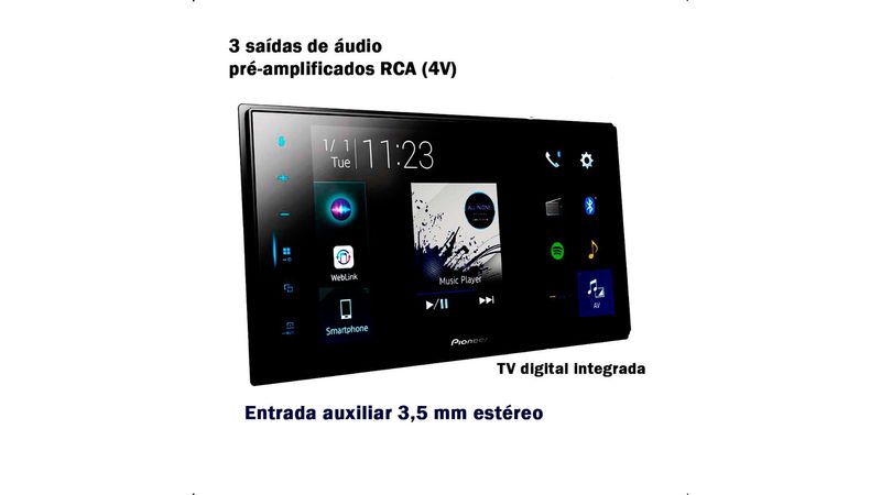 Central Multimídia Modular Pioneer DMH-ZS8280TV 8 Polegadas