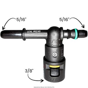 Conector Plug Engate T Com Anel - Pop Top 3/8'' X 5/16'' X 5/16''