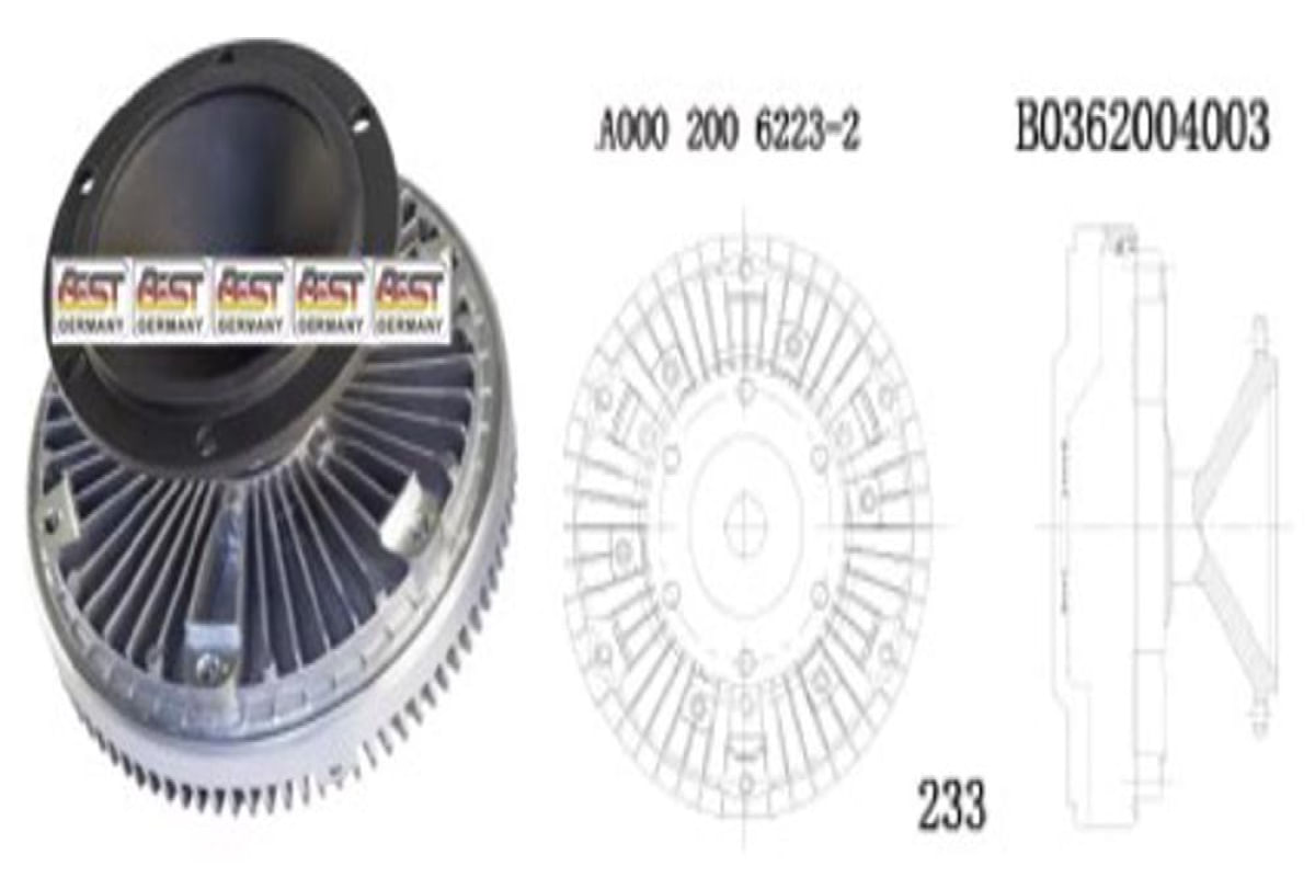 EMBREAGEM VISCOSA MBB 1938S ATRON 1635 OM457LA 233MM