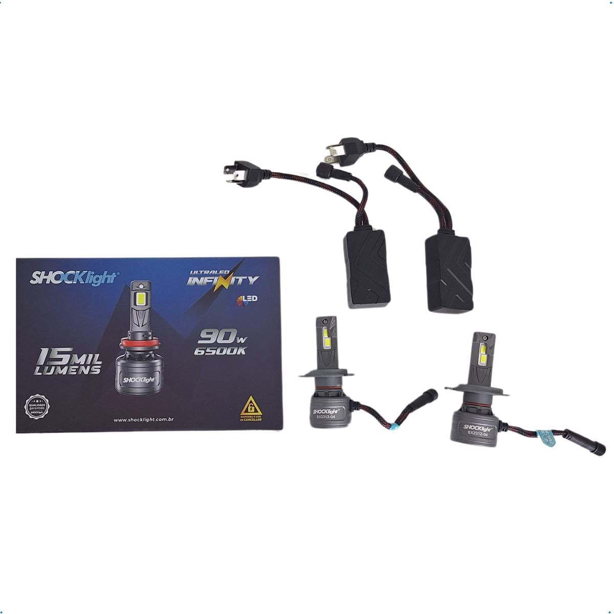 Kit Lâmpada Ultraled Infinity H4 6500k 15000LM ShockLight
