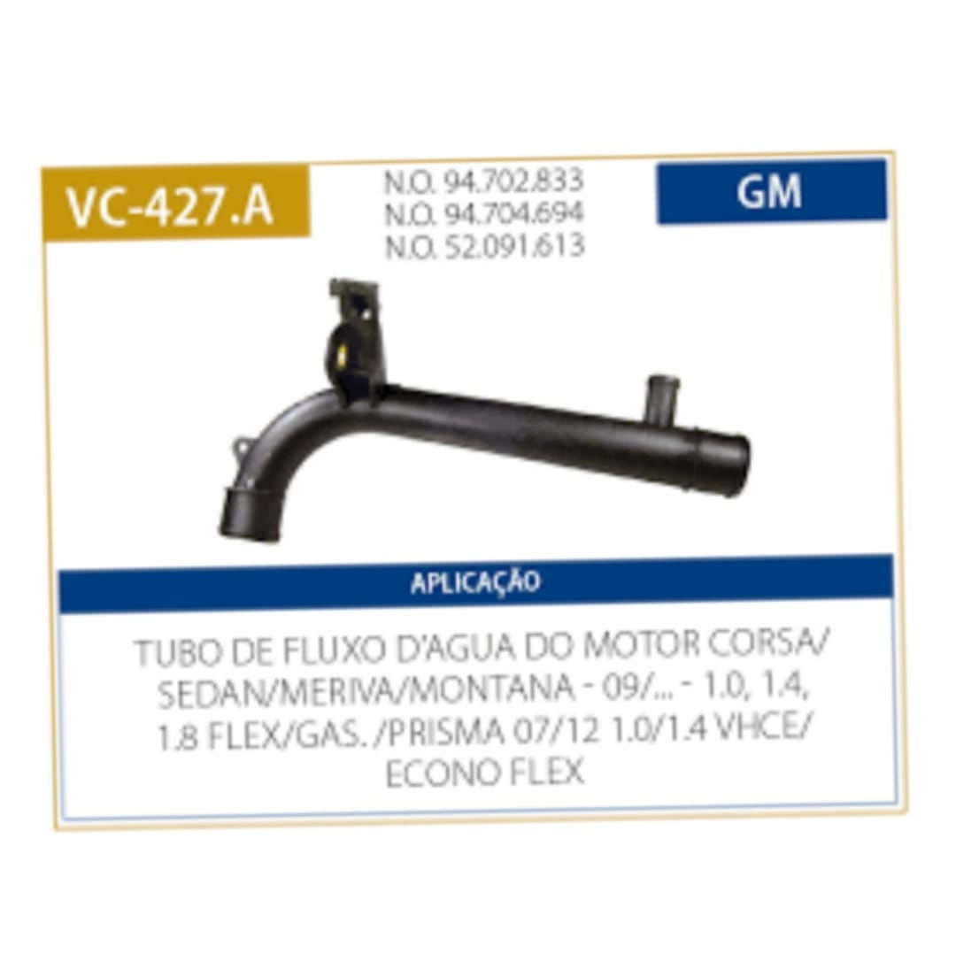Tubo D Agua Motor - Celta/agile/prisma/montana - Vc427.a