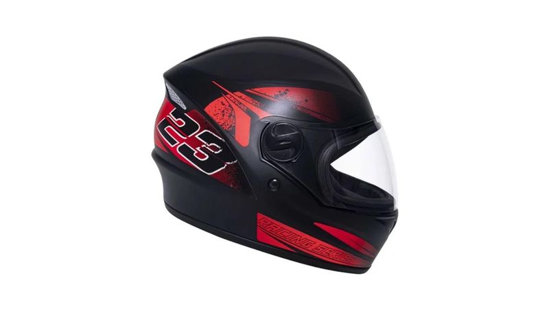 Capacete Taurus Joy23 RS Zephyr Preto Fosco/VermelhoTam. 56