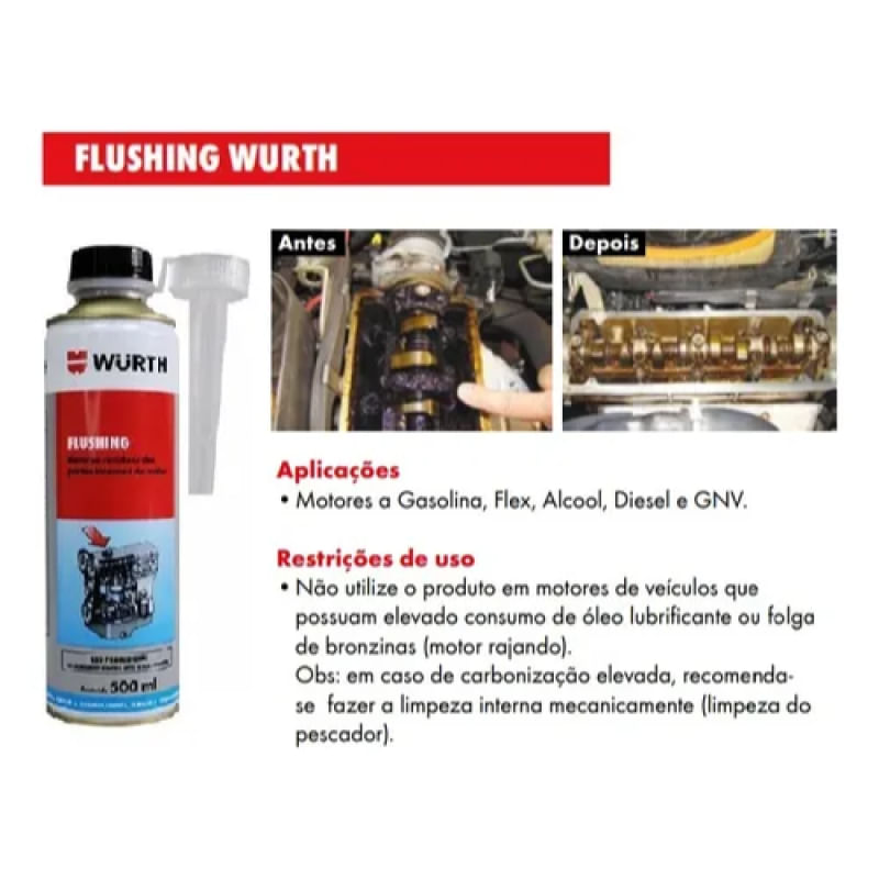Flushing Limpeza Interna do Motor 500ml Remove Borra, Verniz e