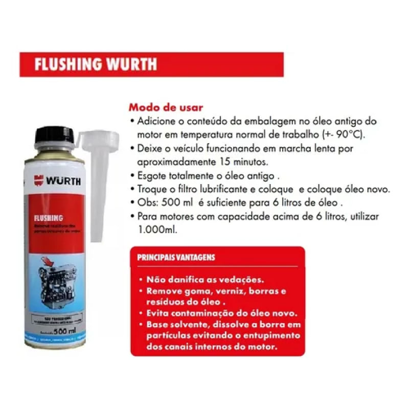 Flushing Limpeza Interna do Motor 500ml Remove Borra, Verniz e