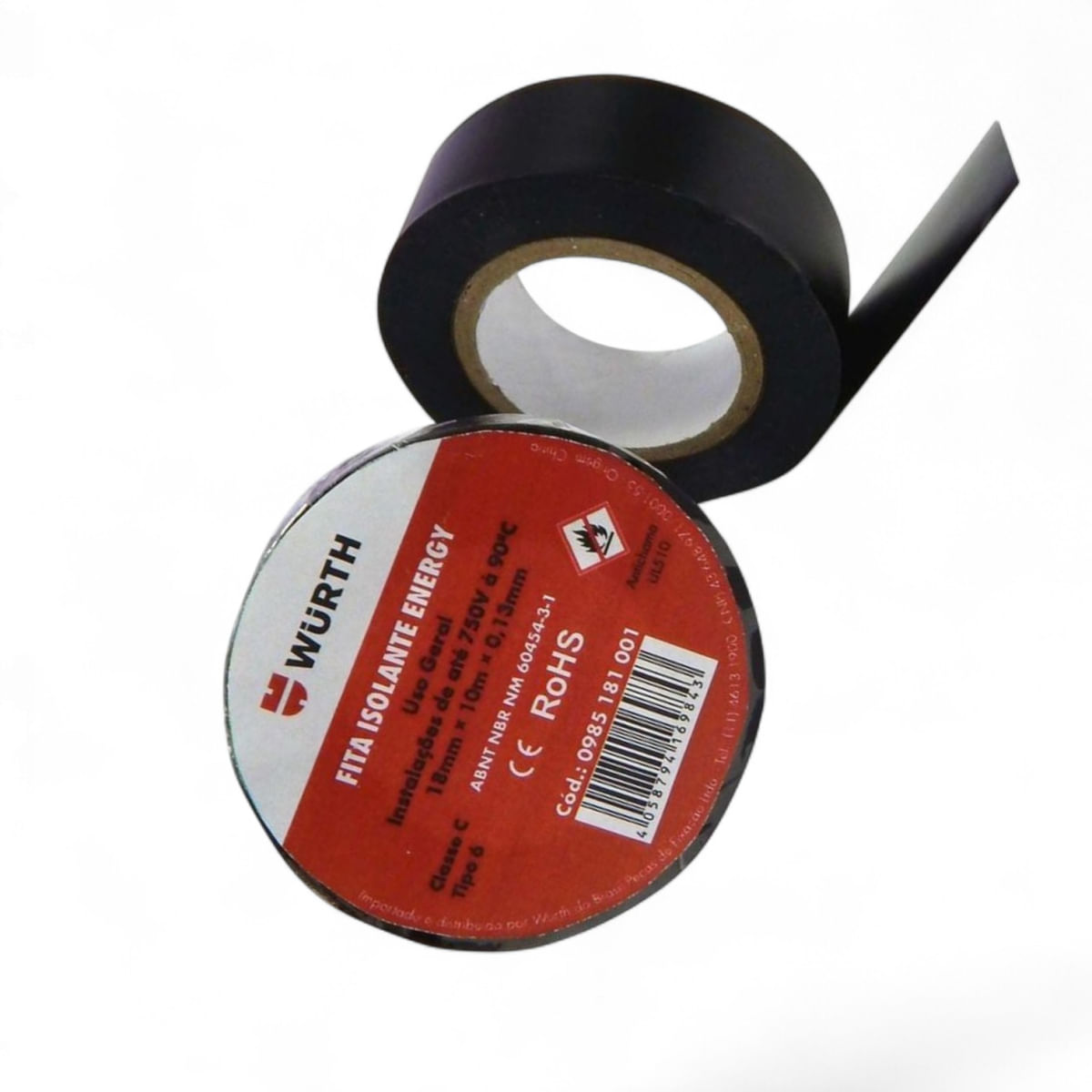 Fita Isolante Wurth Energy Preta 18mm 5m