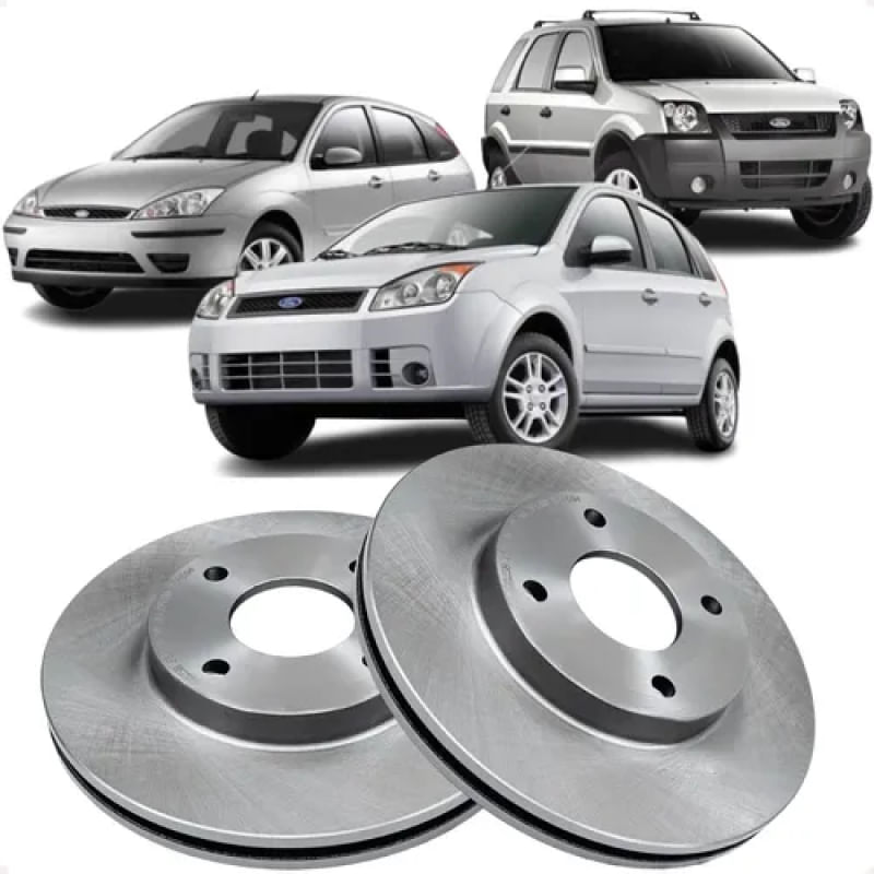 Par de Disco de Freio Dianteiro Ventilado Hipper Ford Ecosport