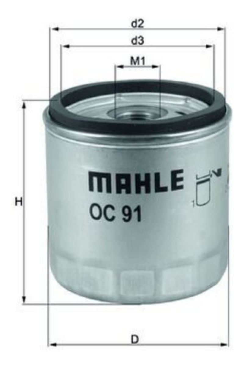 Filtro De Óleo Mahle Oc91 K1/k100/k1200/k75/r1150 2003...