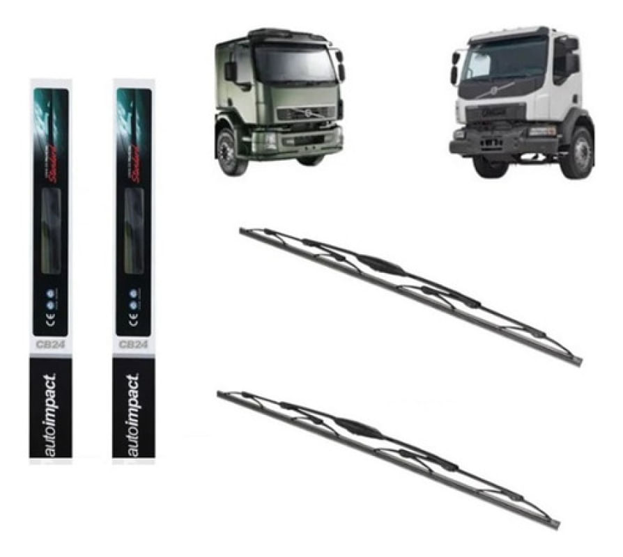Palheta Limpador 24  Volvo Vm C/esguicho Par 2003