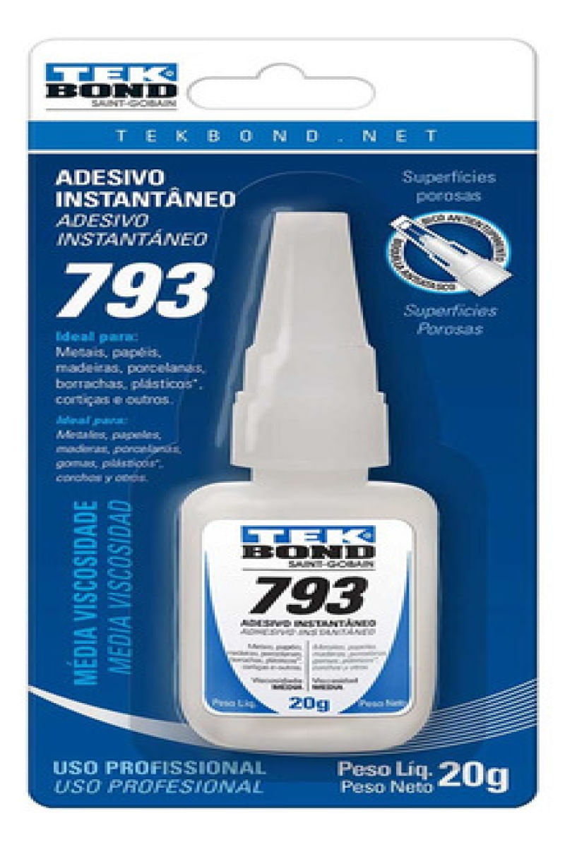 Adesivo Instantanea 793 Frasco 20g A Blister (supercola Kit4 Incolor