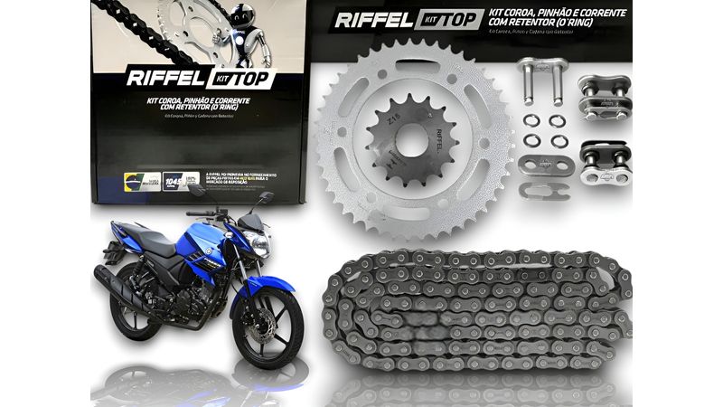 Kit Relação Tração Transmissão Fazer150 2013 A 2026 Com Retentor