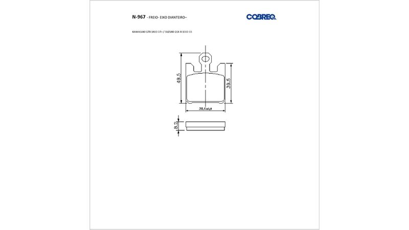 Pastilha Freio Vn 1600/Zx-6R 636/Gsx-R 1000 Diant Cobreq