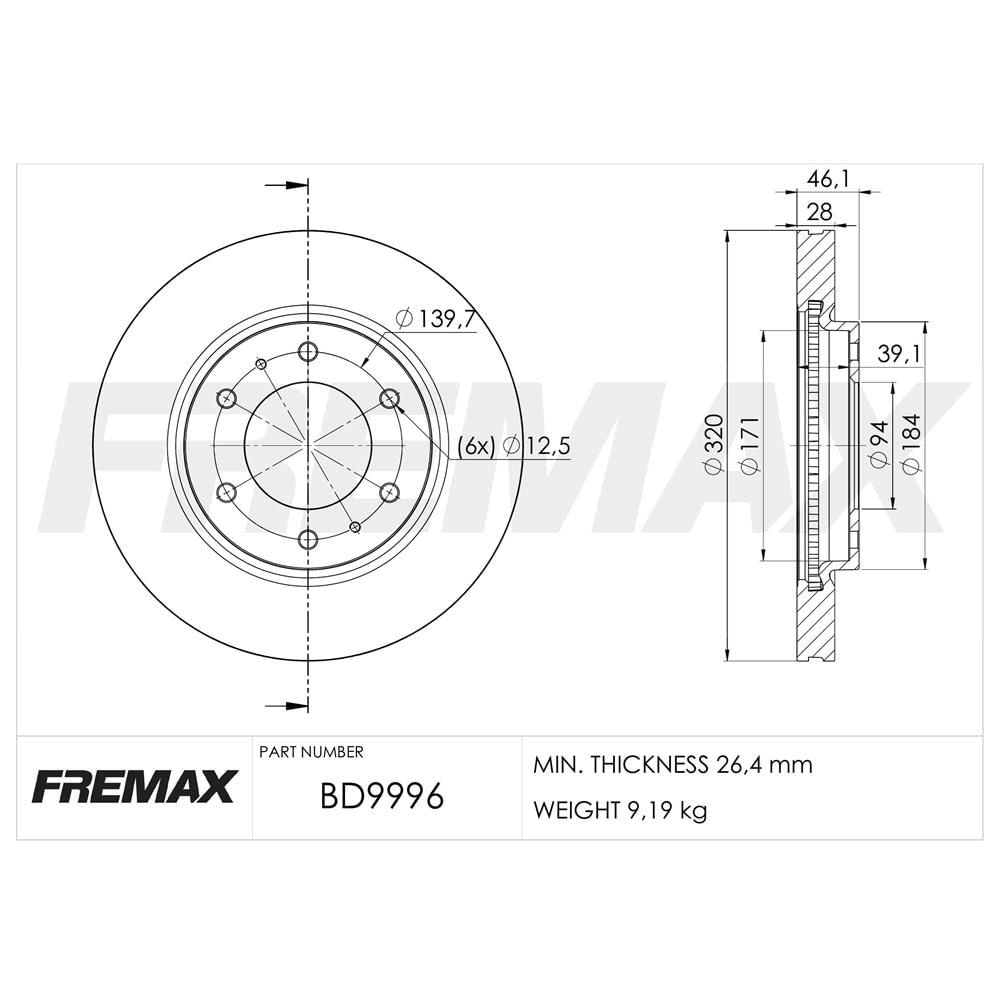 Disco Freio Veiculos Leves Mitsubishi L200/Pajero 2015 a 2026