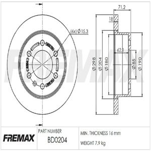 Disco Freio Sólido Sprinter Chassi 2019-2024 Tras Fremax (2 un)