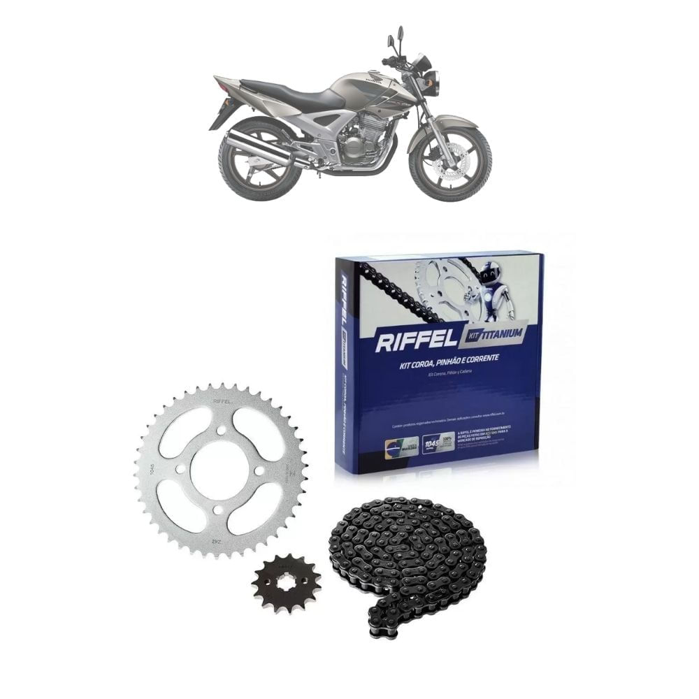 Kit Relação Transmissão Moto Honda Cbx 250 Twister 2001 a 2008