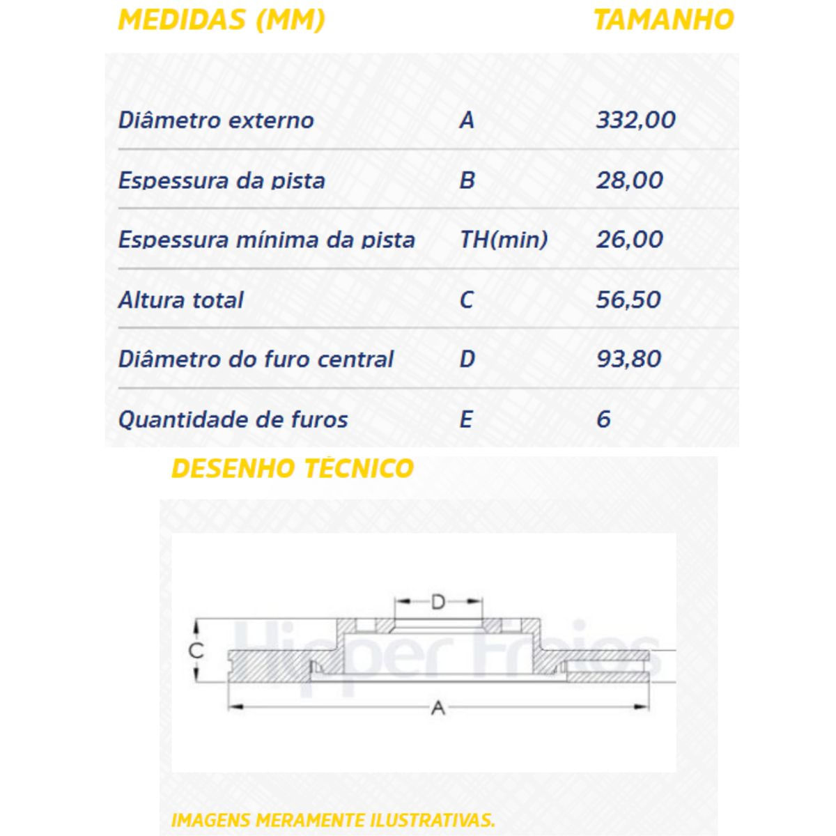 Hf206C - Disco Freio Diant Vent - Pajero Full 3.2/3.8 07 Em Diante