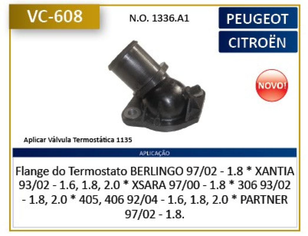 Vc608 - Conexao Termostato - Xsara 1.8 97/00 306/405/406 92/04