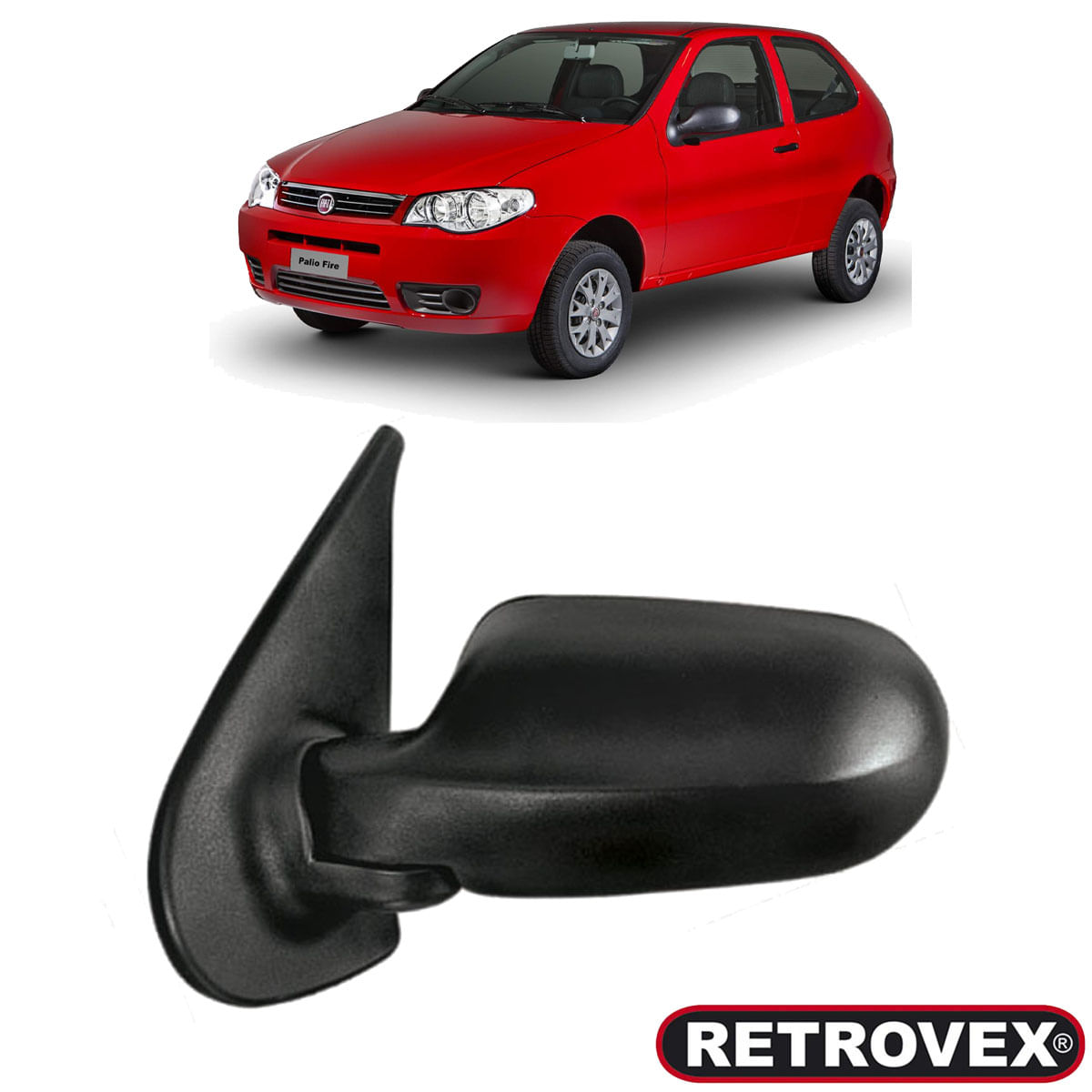 4437 - Retrovisor C/Controle Le - Palio Fire 2 Portas - Retrovex