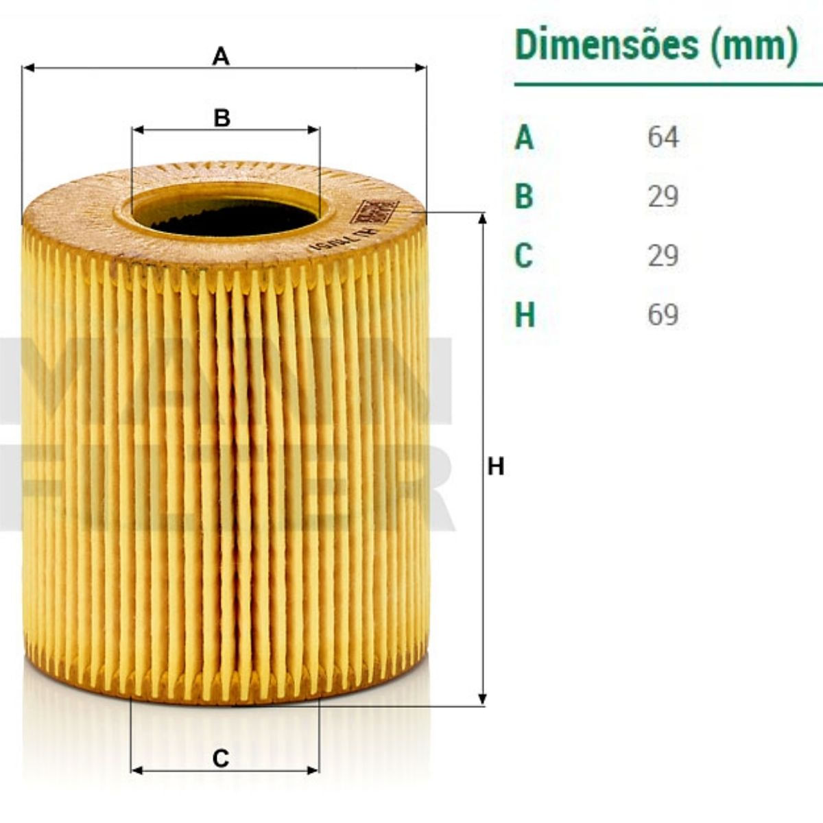 Hu711/51X - Filtro Oleo - 206 1.4 Dsd Mt 4717578 307 2.0 - Mann