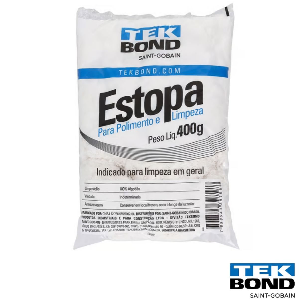 Lim7564 - Estopa Para Polimento Limpeza 150G - Universal - Tekbond