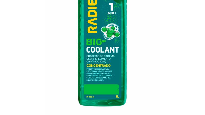 R1924 - Aditivo Radiador Bio Coolant Verde 1L - Concentrado Bio