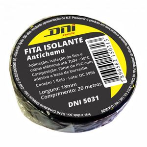 FITA ISOLANTE ANTICHAMA PRETA 19x20 - DNI HB004273908