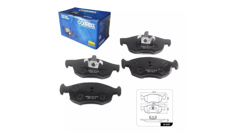 PASTILHA DE FREIO DIANTEIRA COBREQ N-547 DOBLO/NOVA FIORINO/GAND