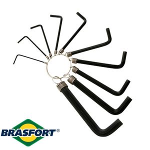 8216 - Chave Allen 1.5 A 10Mm C / 10Pcs - Universal 1.5 / 2 / 2.5 / 3 / 4 / 5 / 5.5 / 6 / 8 / 10Mm - Brasfort