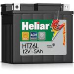 Bateria Moto HTZ6L Biz 110/125 CG 125/150 Heliar 5Ah Selada