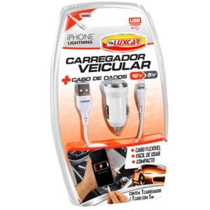 CARREGADOR VEICULAR IPHONE LIGHTNING 12V