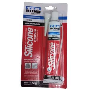 Cola Silicone Motor Alta Temperatura Vermelho Tekbond 50g