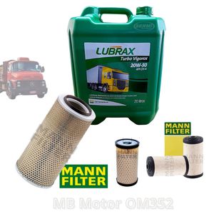 Kit Troca de Óleo 20w50 Caminhão Mercedes Benz Motor OM352