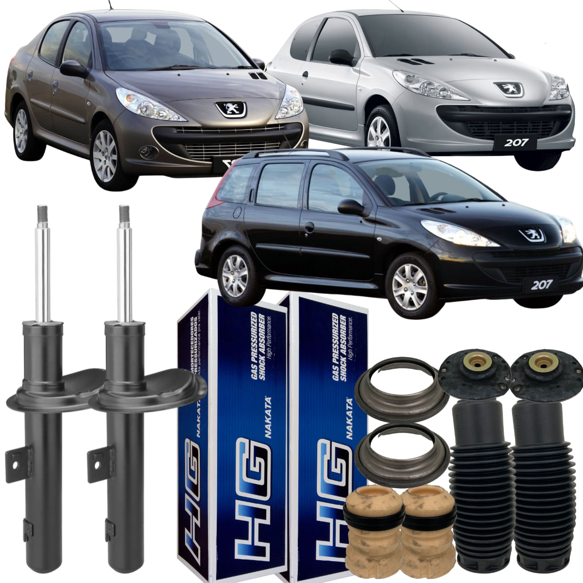 Kit Amortecedor Dianteiro Peugeot 207 Hatch Sedan SW Nakata