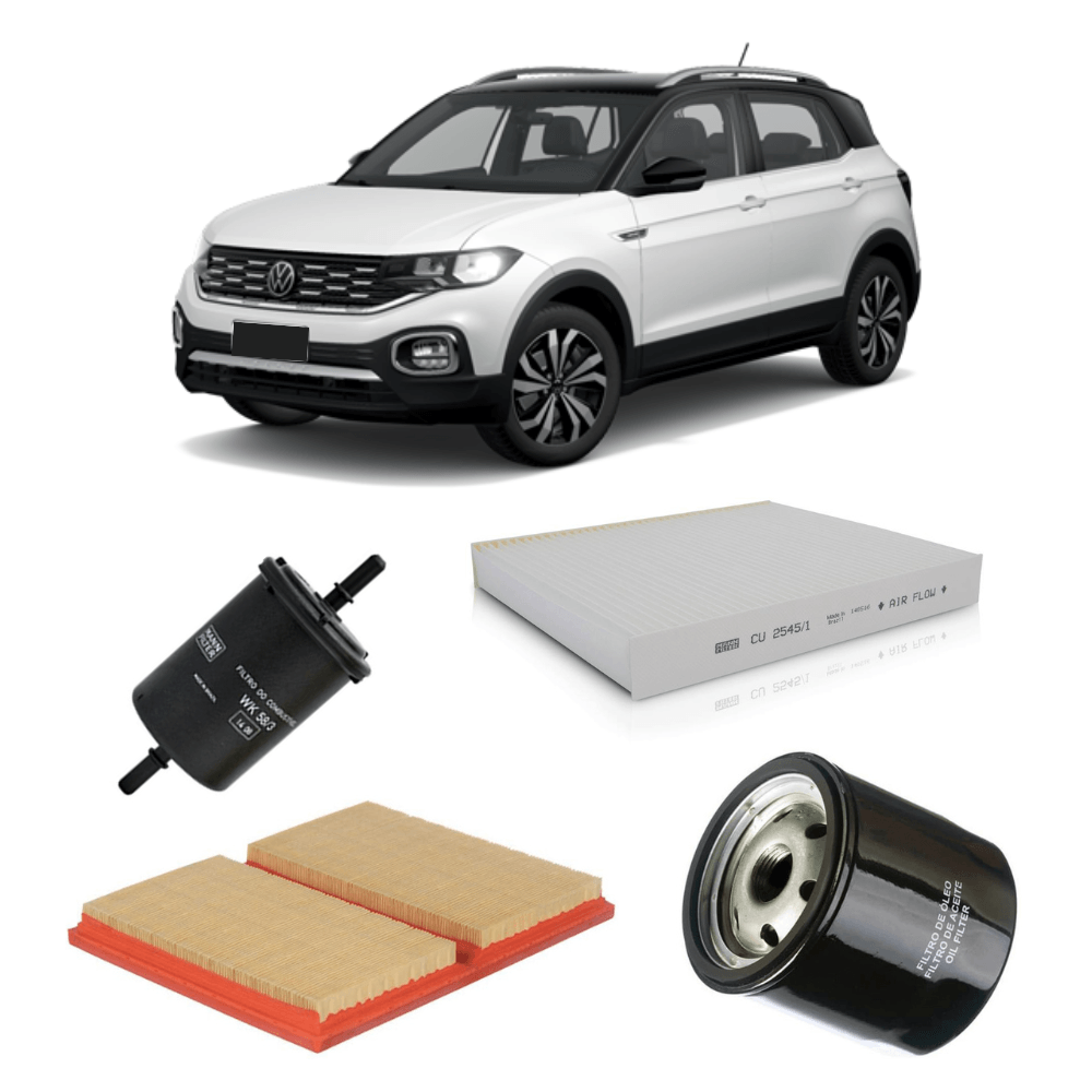 Kit Filtros T-Cross 2022 Ar/Cabine/Combustível/Óleo Authomix/Mann