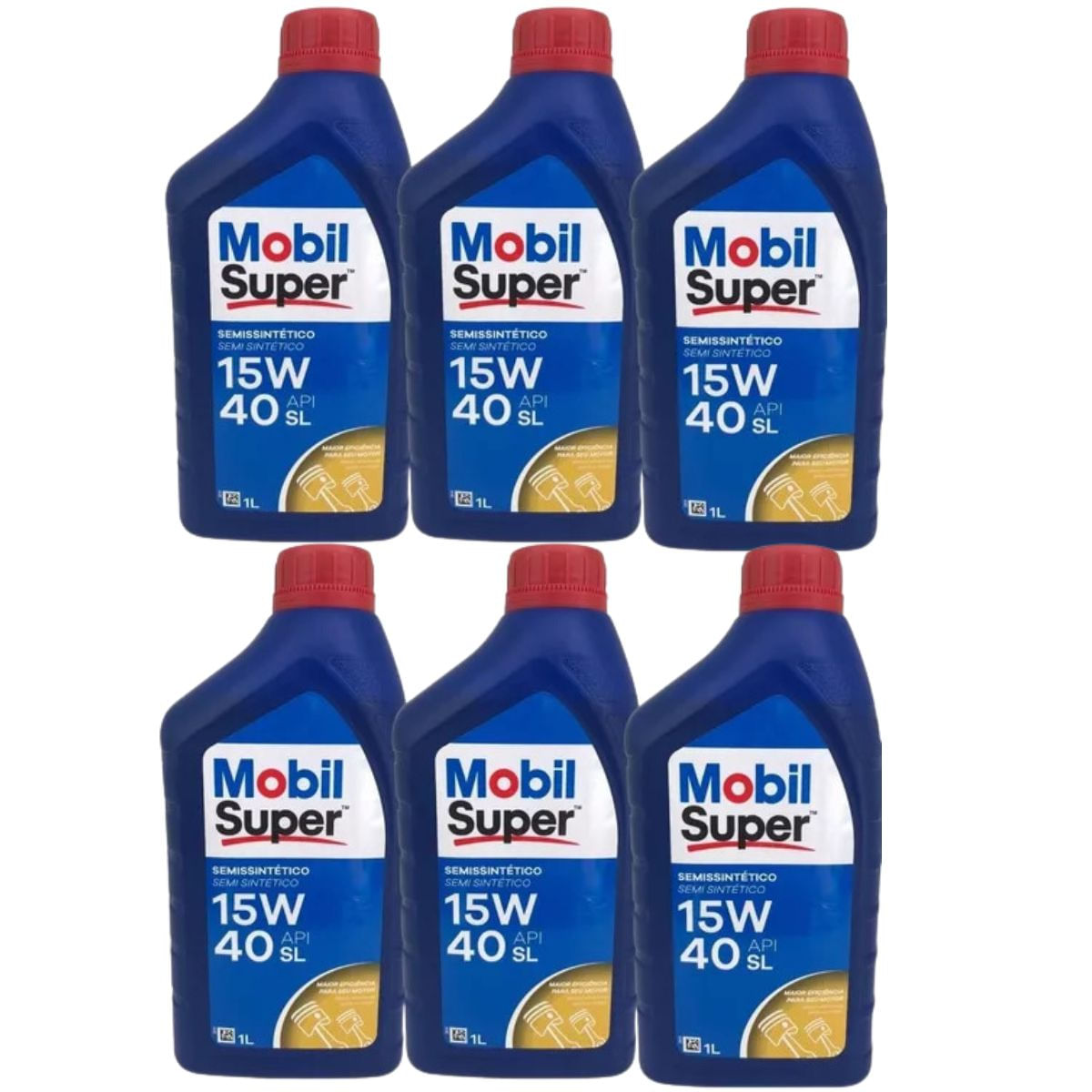 Kit 6 Litros Óleo 15w40 Semi Sintético Mobil