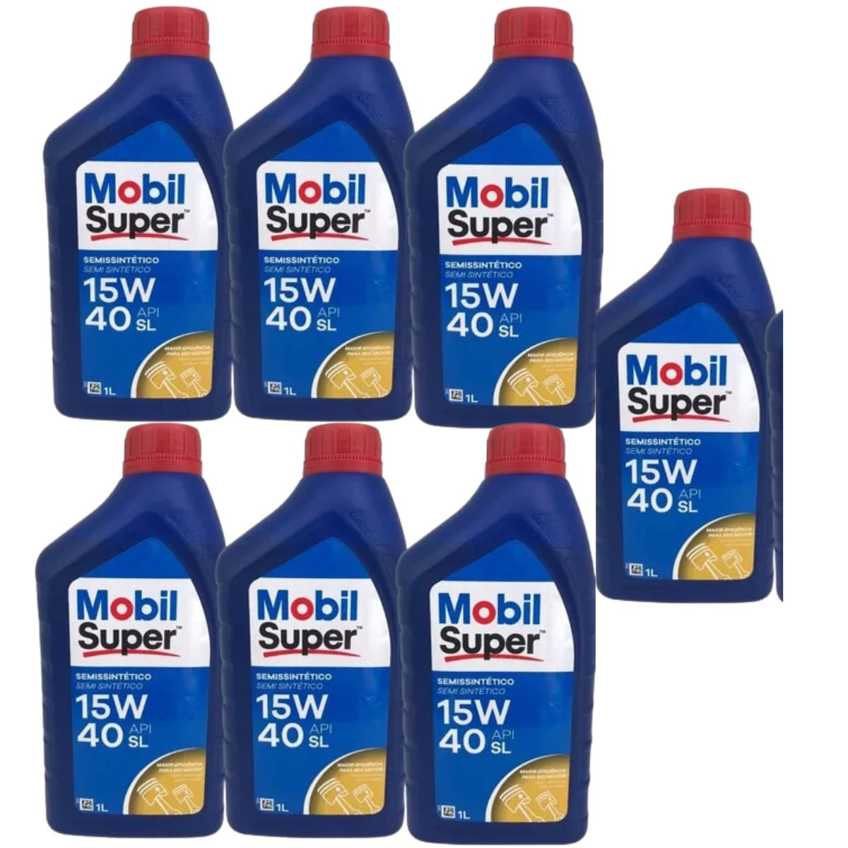 Kit 7 Óleo Motor Mobil Super 15w40 Api Sl Semissintético