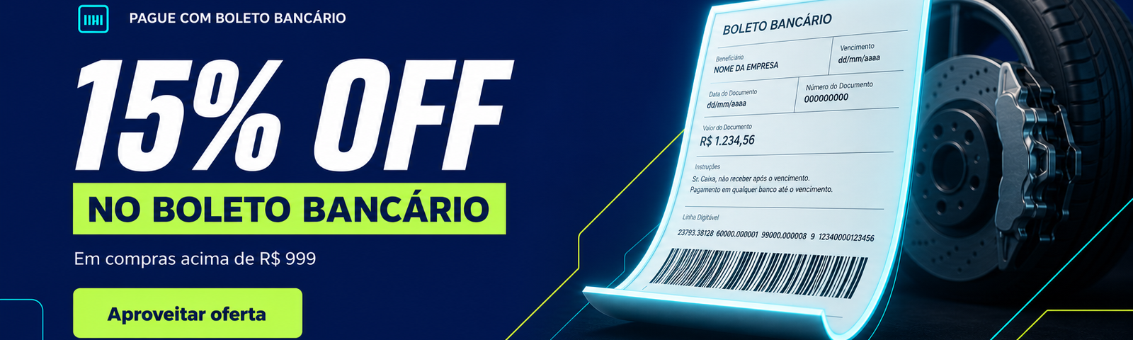 15% off boleto bancário
